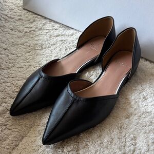 Paolo Black Pointed D'Orsay Flats